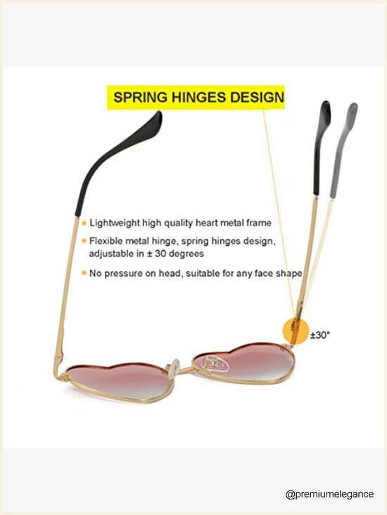 Polarized Heart Sunglasses Metal Frame UV400 Protection for Women main image 4